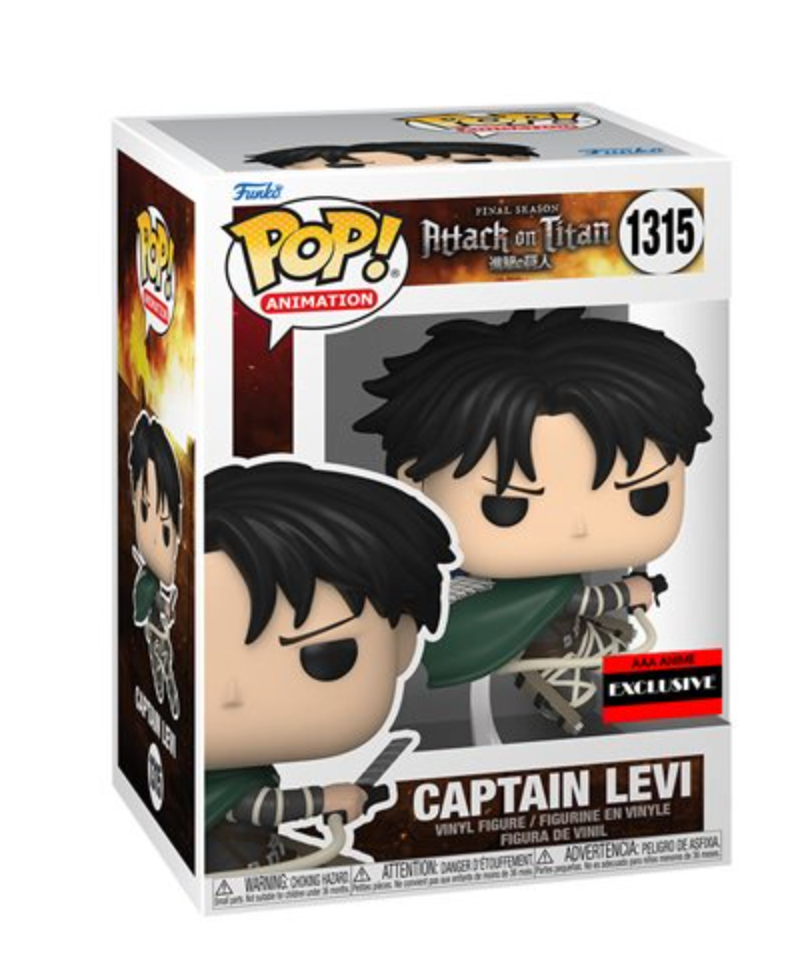 Attack on Titan Captain Levi Ackerman Funko Pop! Vinyl Figure #1315 - AAA Anime Exclusive