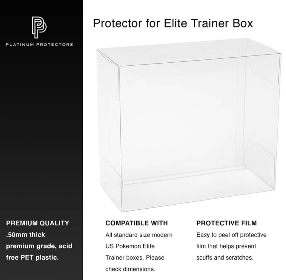 Pokemon Elite Trainer Box ETB Protector Case UV & Scratch-Resistant .50mm Thick
