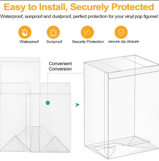 Clear Pop Protector Case for 4 Inch Funko Figures Heavy Duty Stackable Display Box Scratch Resistant