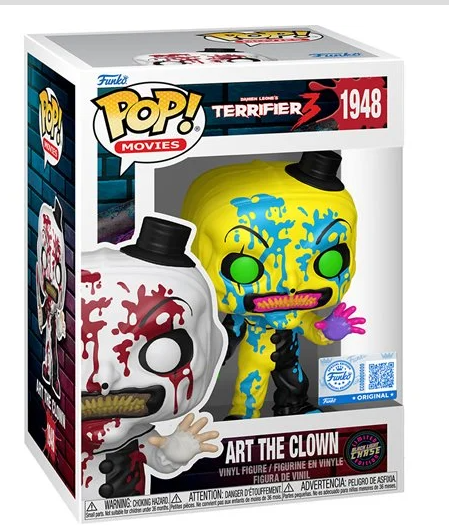 CHASE Terrifier 3 Art the Clown Bloody Funko Pop! Vinyl Figure #1948 - Entertainment Earth Exclusive